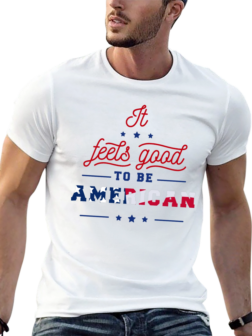 Patriotic Feels Good To Be American Graphic T-Shirt