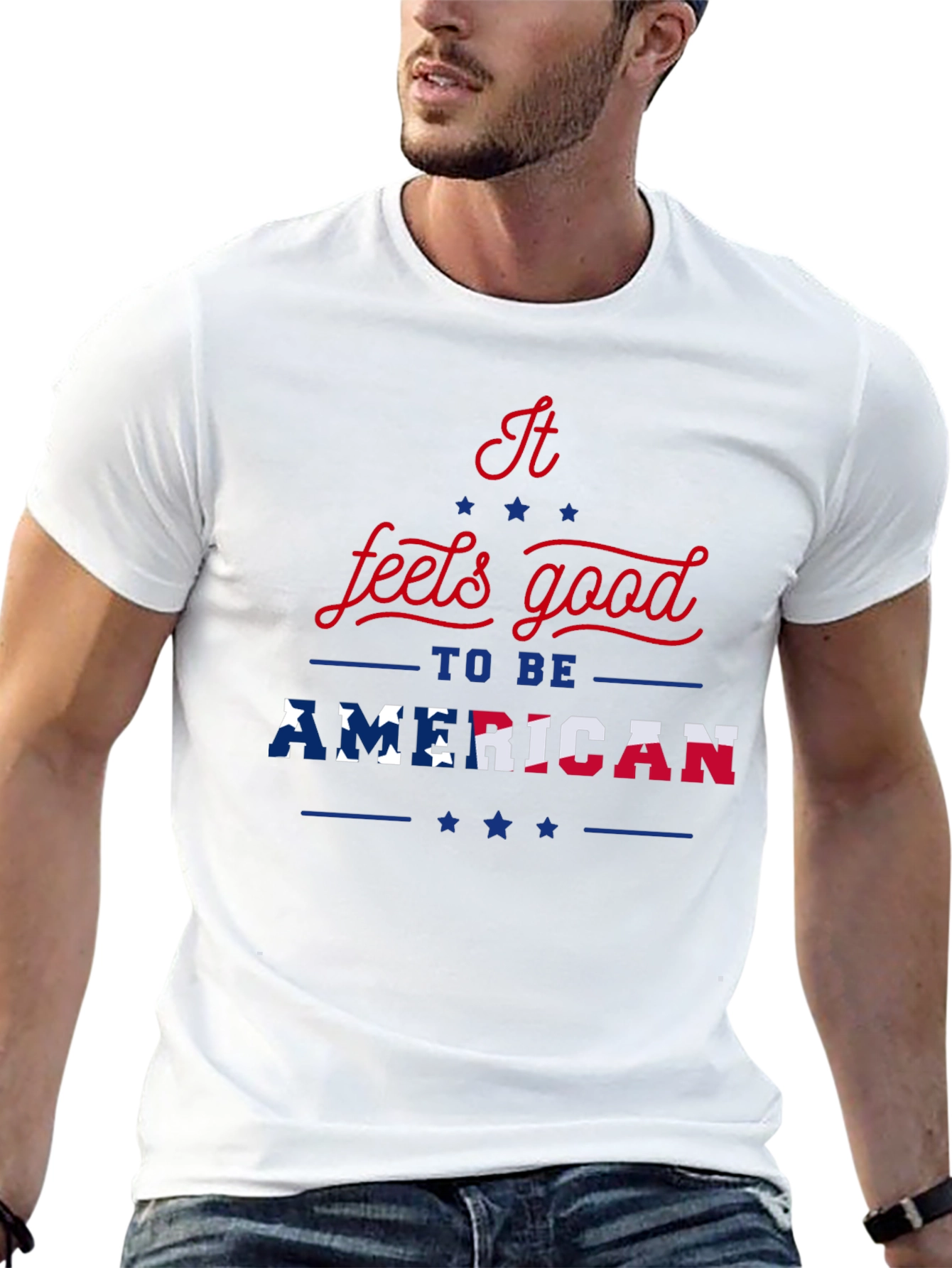 Patriotic Feels Good To Be American Graphic T-Shirt
