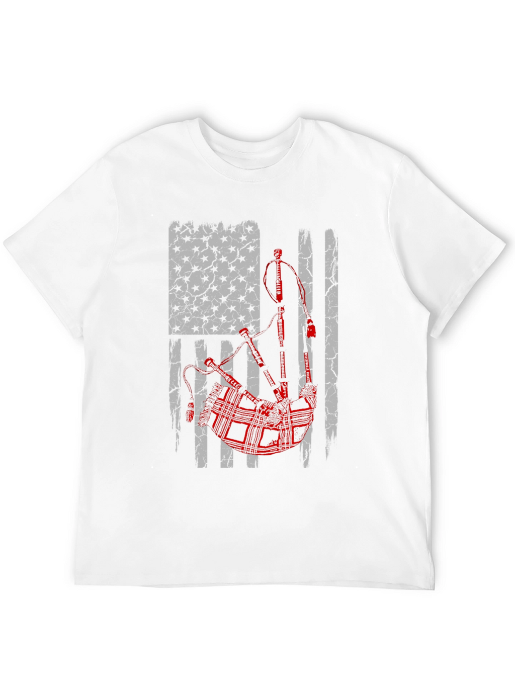 Bagpipes American Flag Graphic Tee