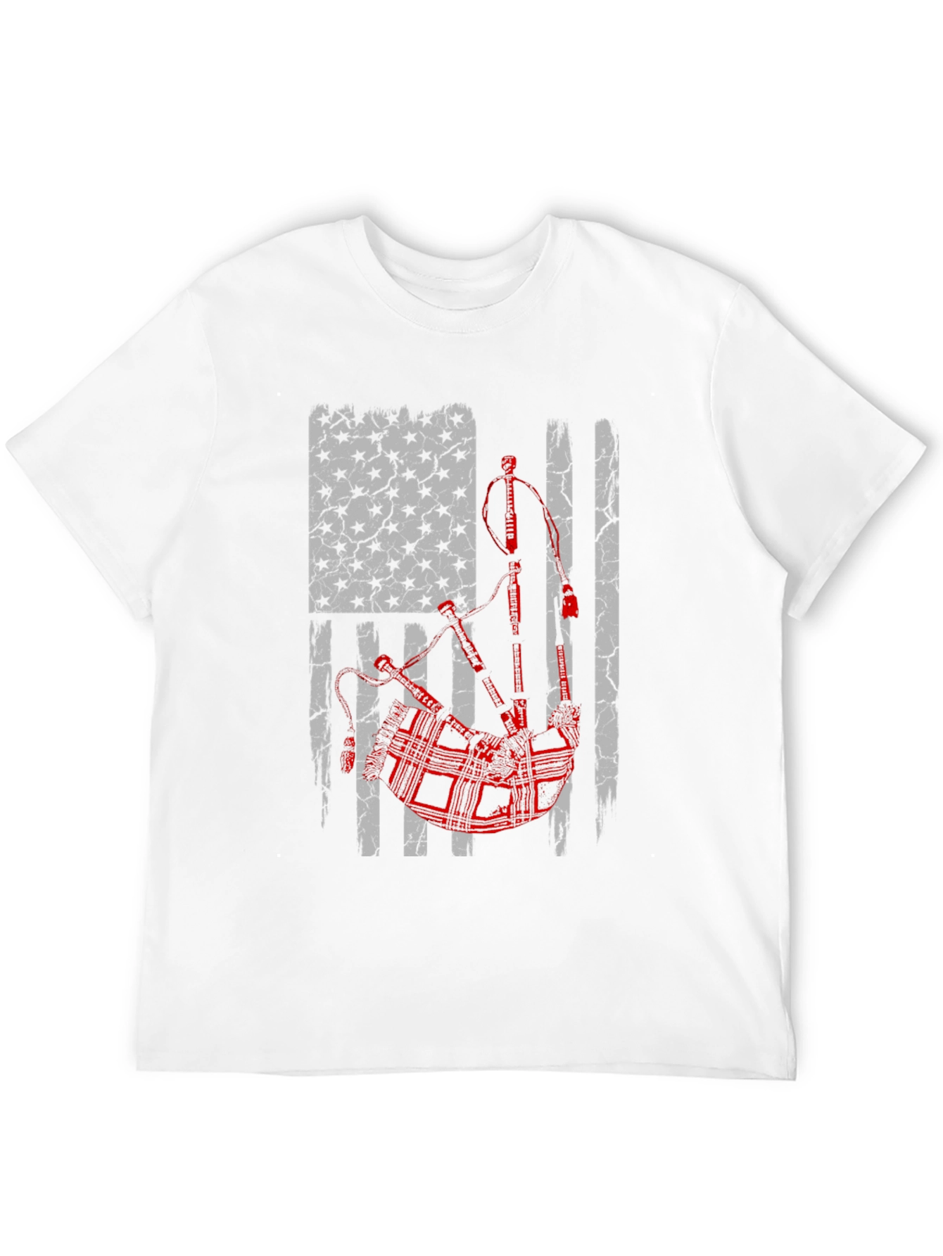 Bagpipes American Flag Graphic Tee