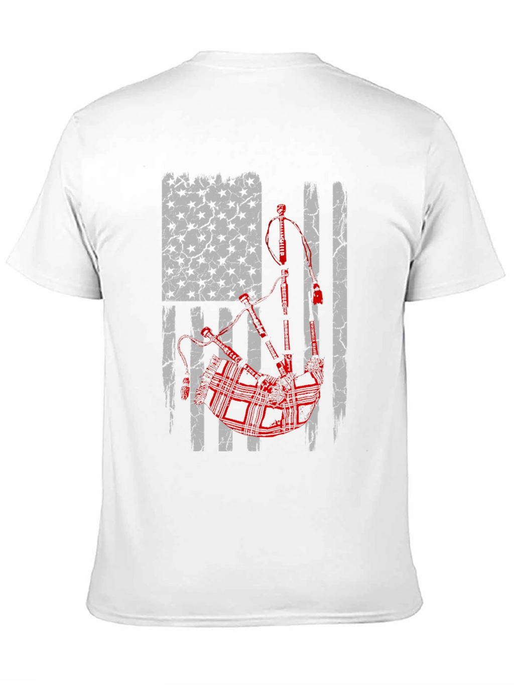 Bagpipes American Flag Graphic Tee