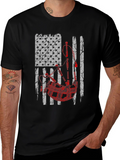 Bagpipes American Flag Graphic Tee