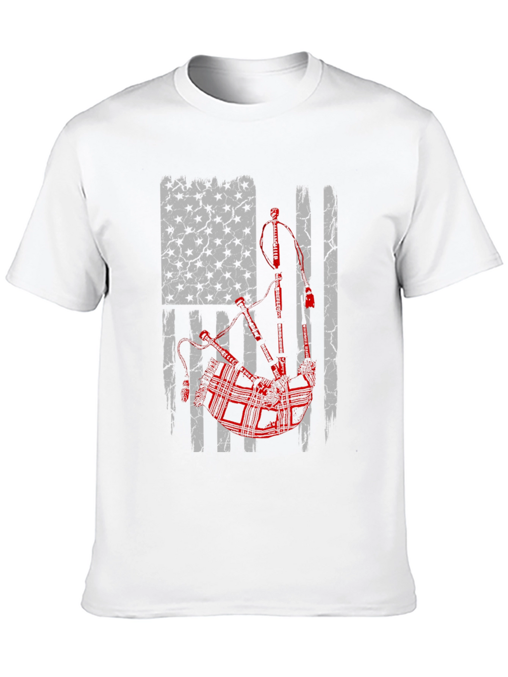 Bagpipes American Flag Graphic Tee