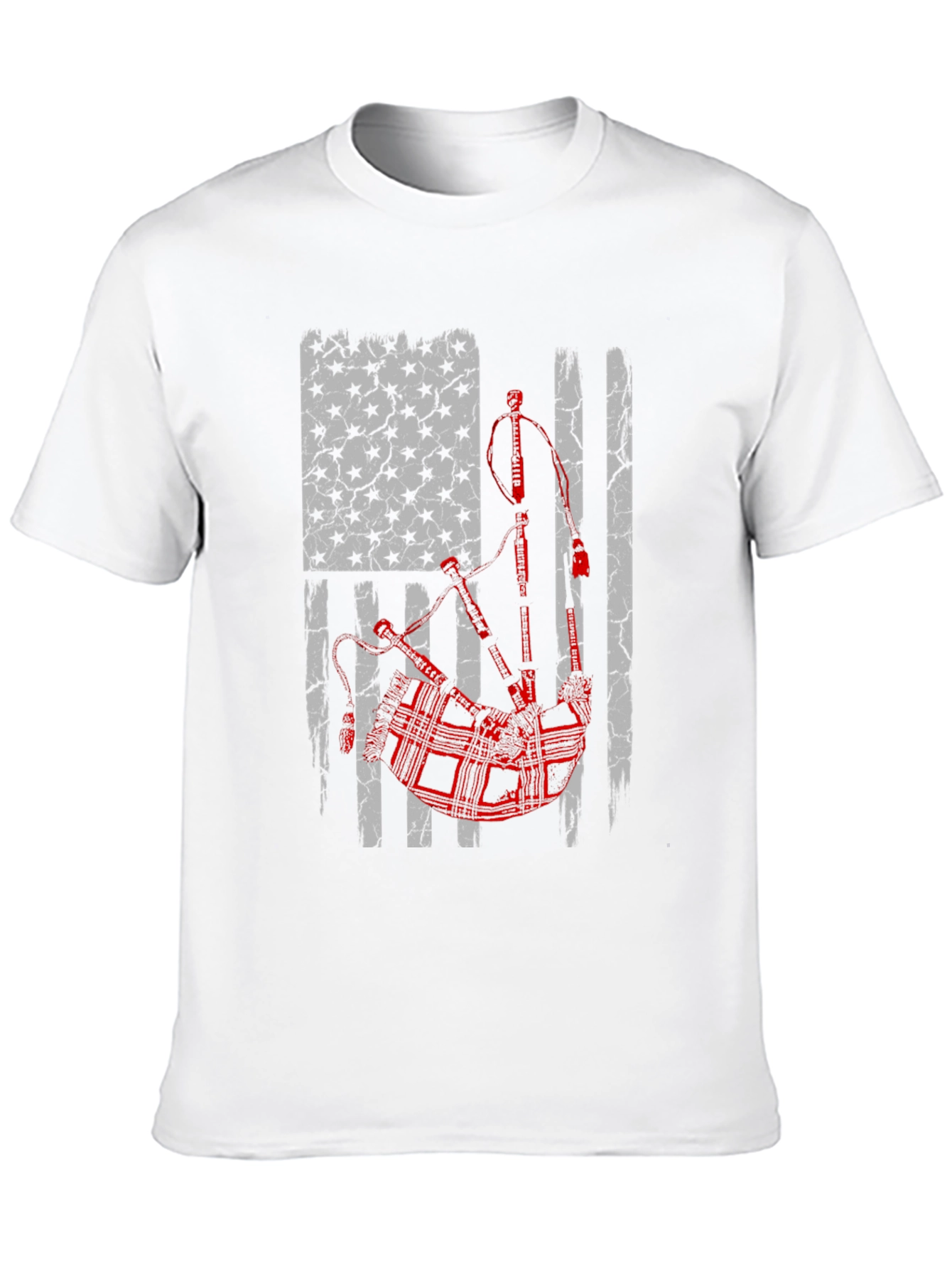 Bagpipes American Flag Graphic Tee