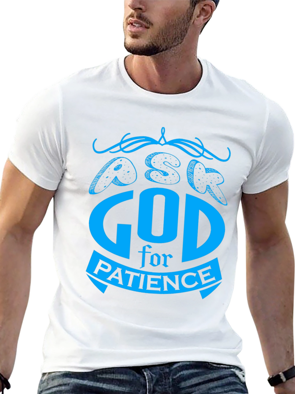 Ask God For Patience T-Shirt - Black
