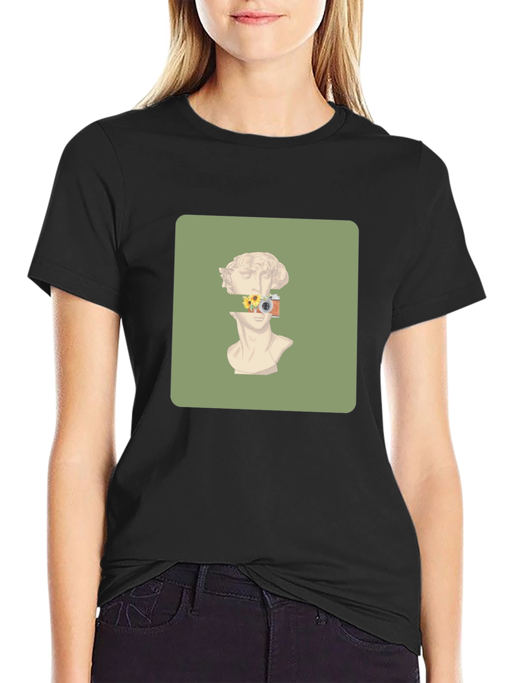 Artistic Statue Graphic Tee - Unique Design T-Shirt