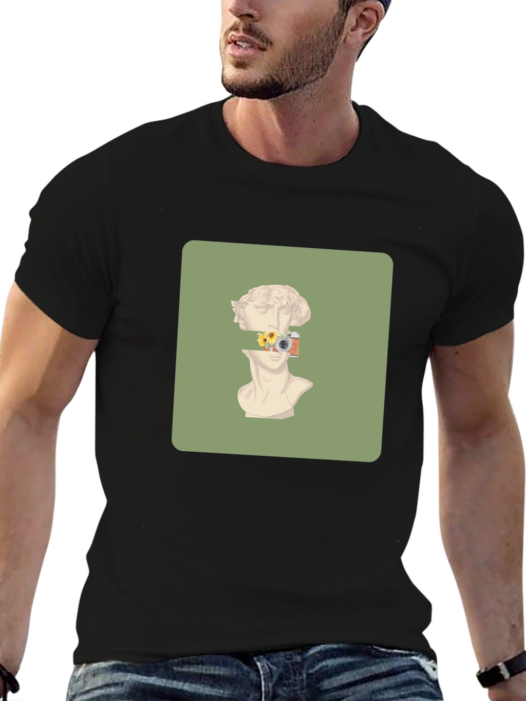 Artistic Statue Graphic Tee - Unique Design T-Shirt