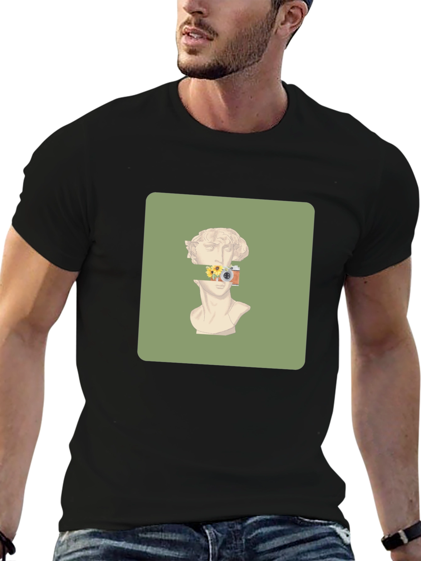 Artistic Statue Graphic Tee - Unique Design T-Shirt
