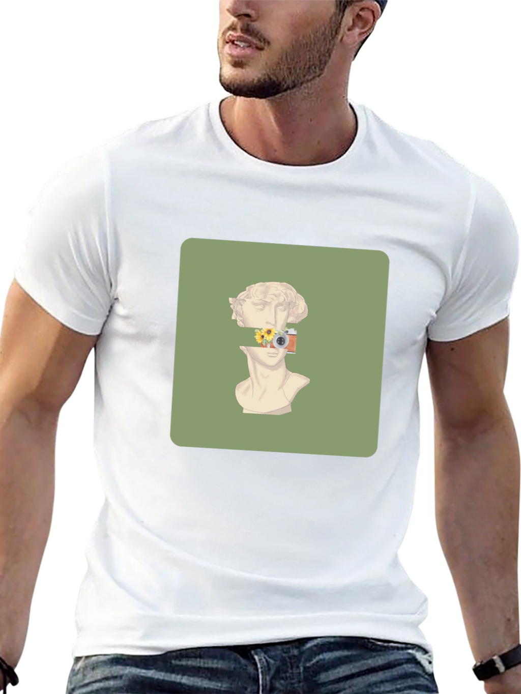 Artistic Statue Graphic Tee - Unique Design T-Shirt