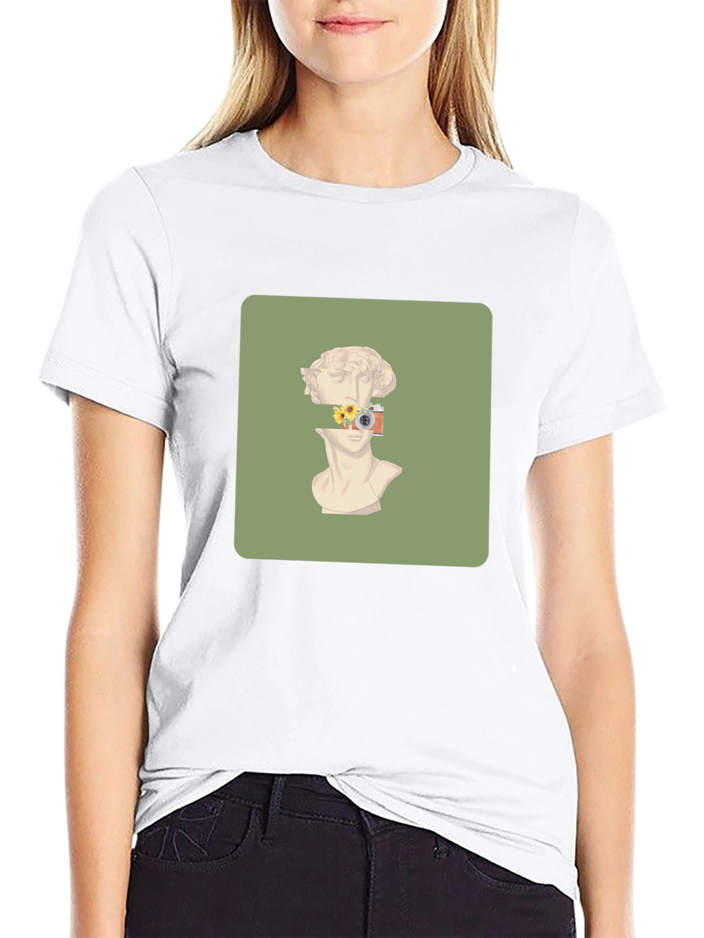 Artistic Statue Graphic Tee - Unique Design T-Shirt