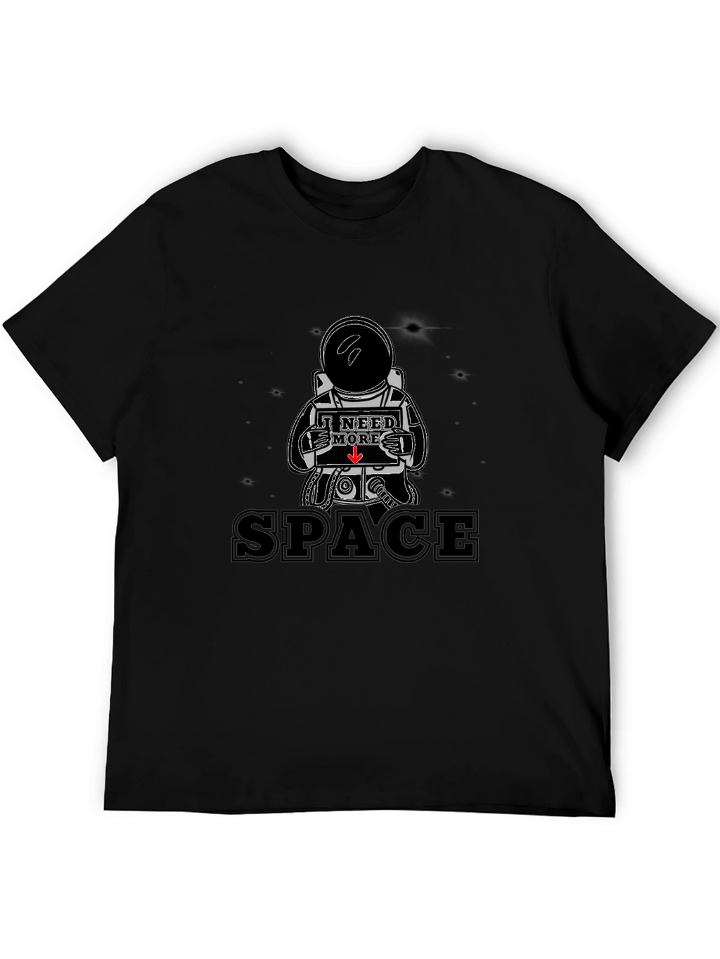 I Need More Space Black Graphic Tee