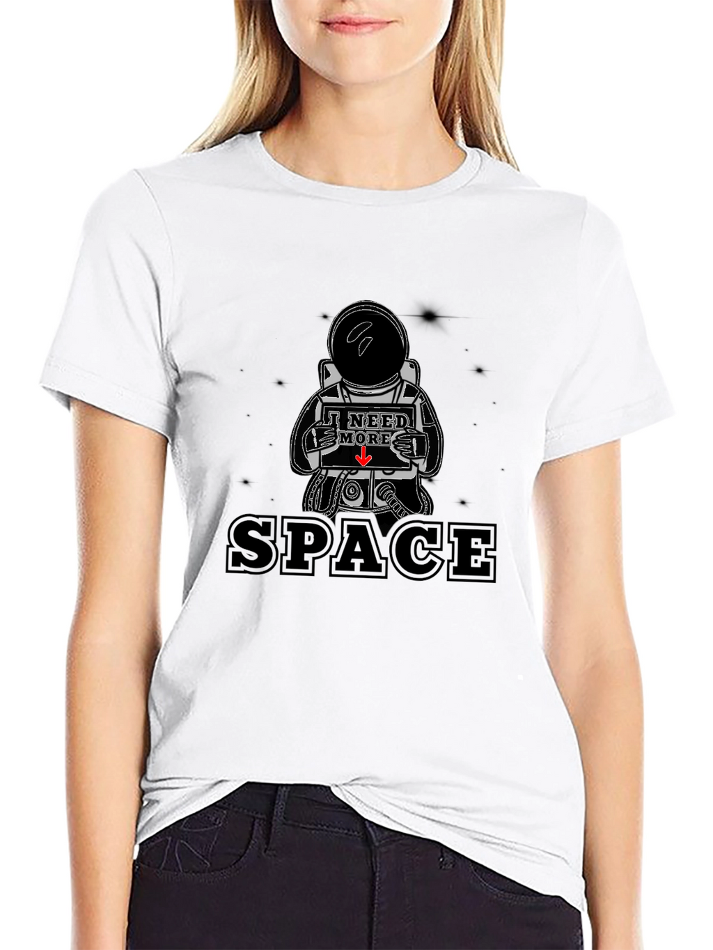 I Need More Space Black Graphic Tee