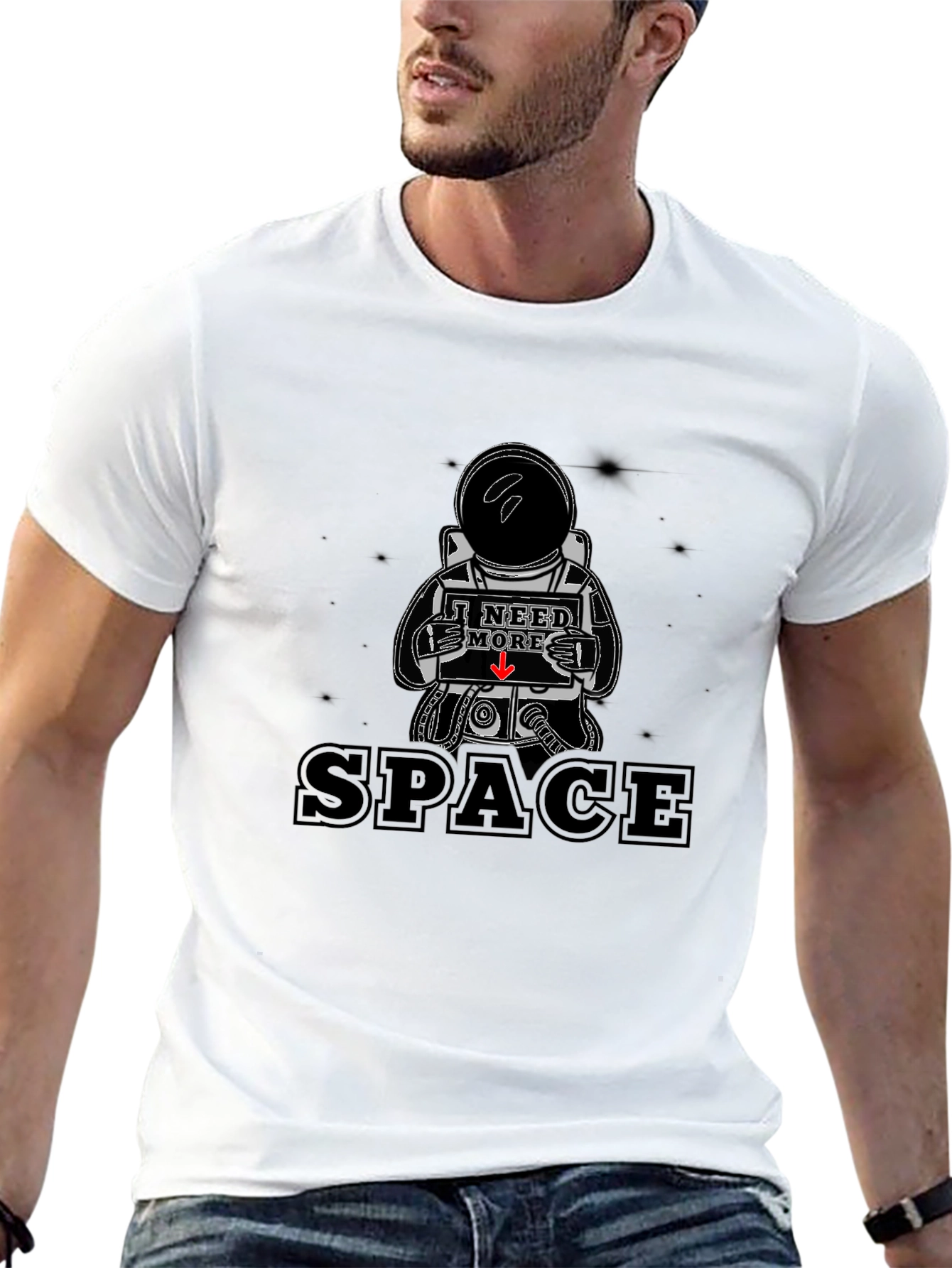 I Need More Space Black Graphic Tee