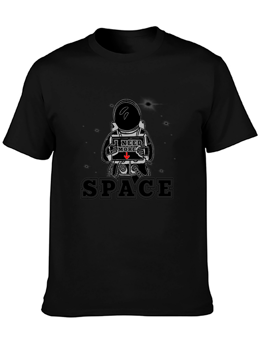 I Need More Space Black Graphic Tee