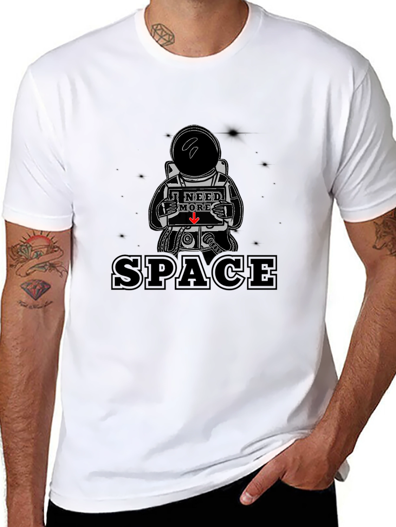 I Need More Space Black Graphic Tee