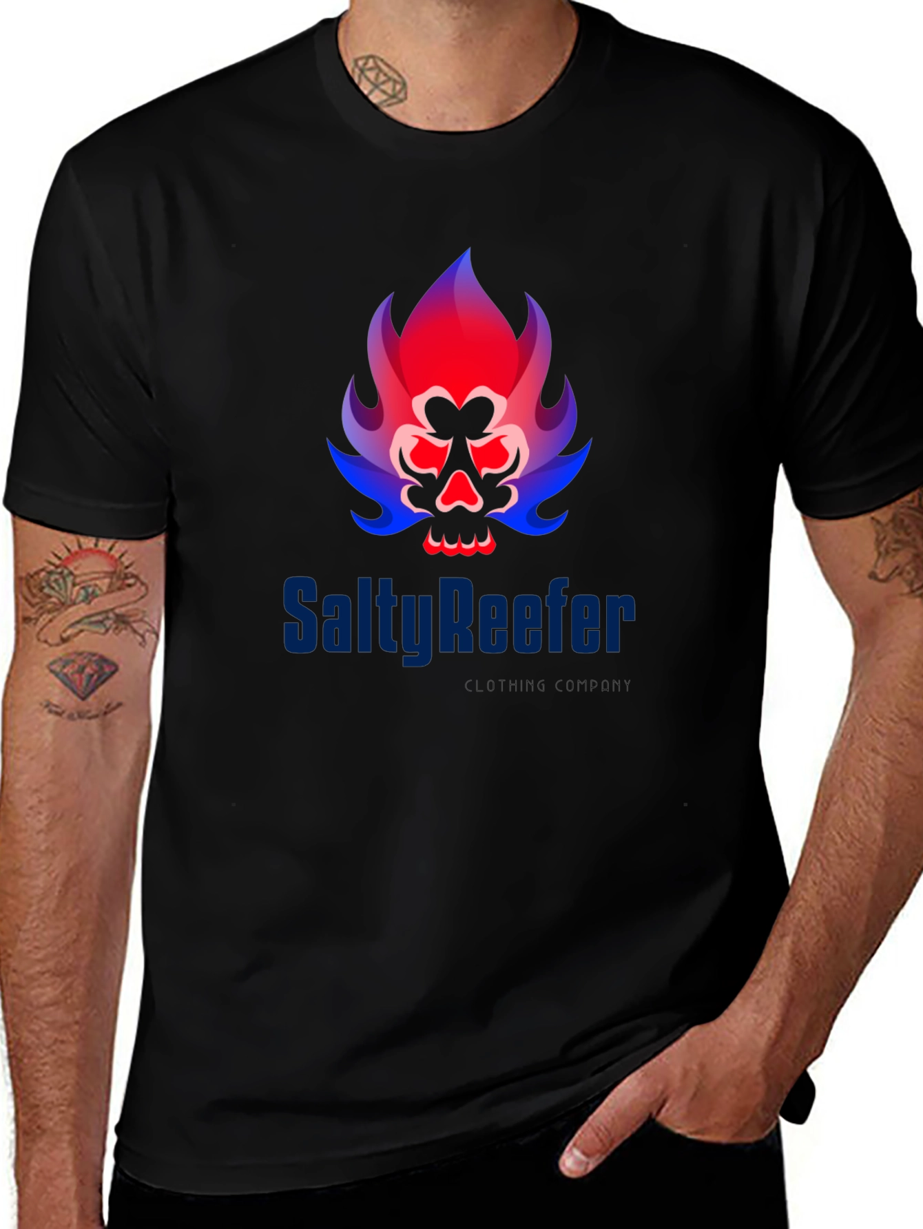 Salty Reefer Black Graphic Tee