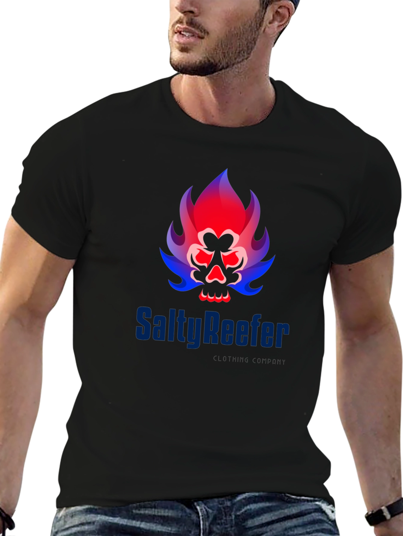 Salty Reefer Black Graphic Tee