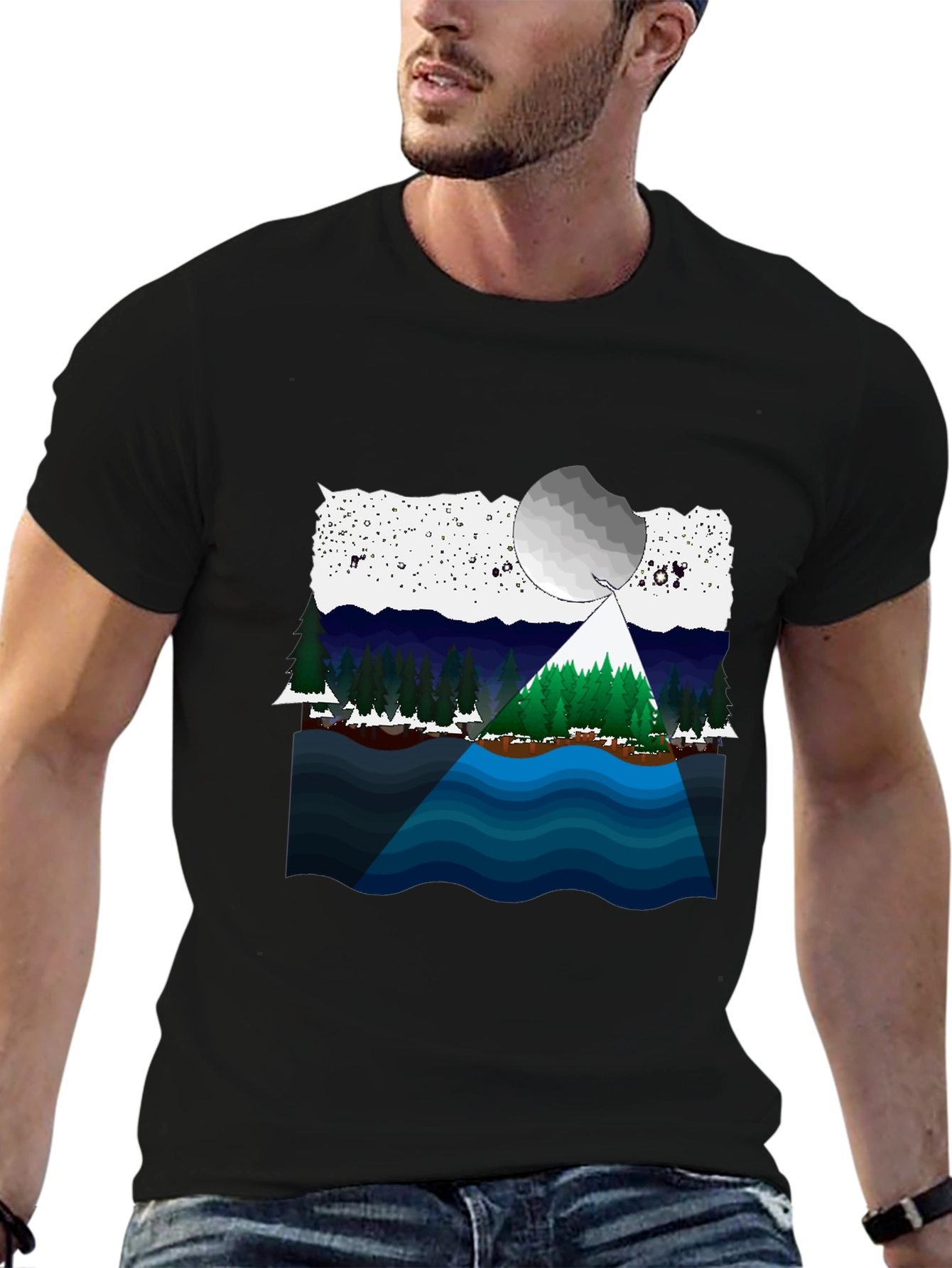 Scenic Landscape Graphic T-Shirt
