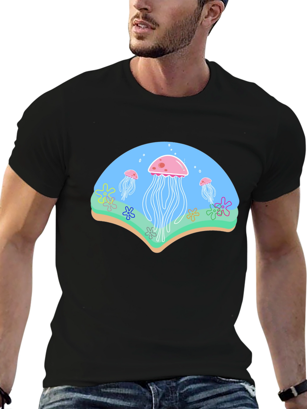 Jellyfish Graphic Black T-Shirt