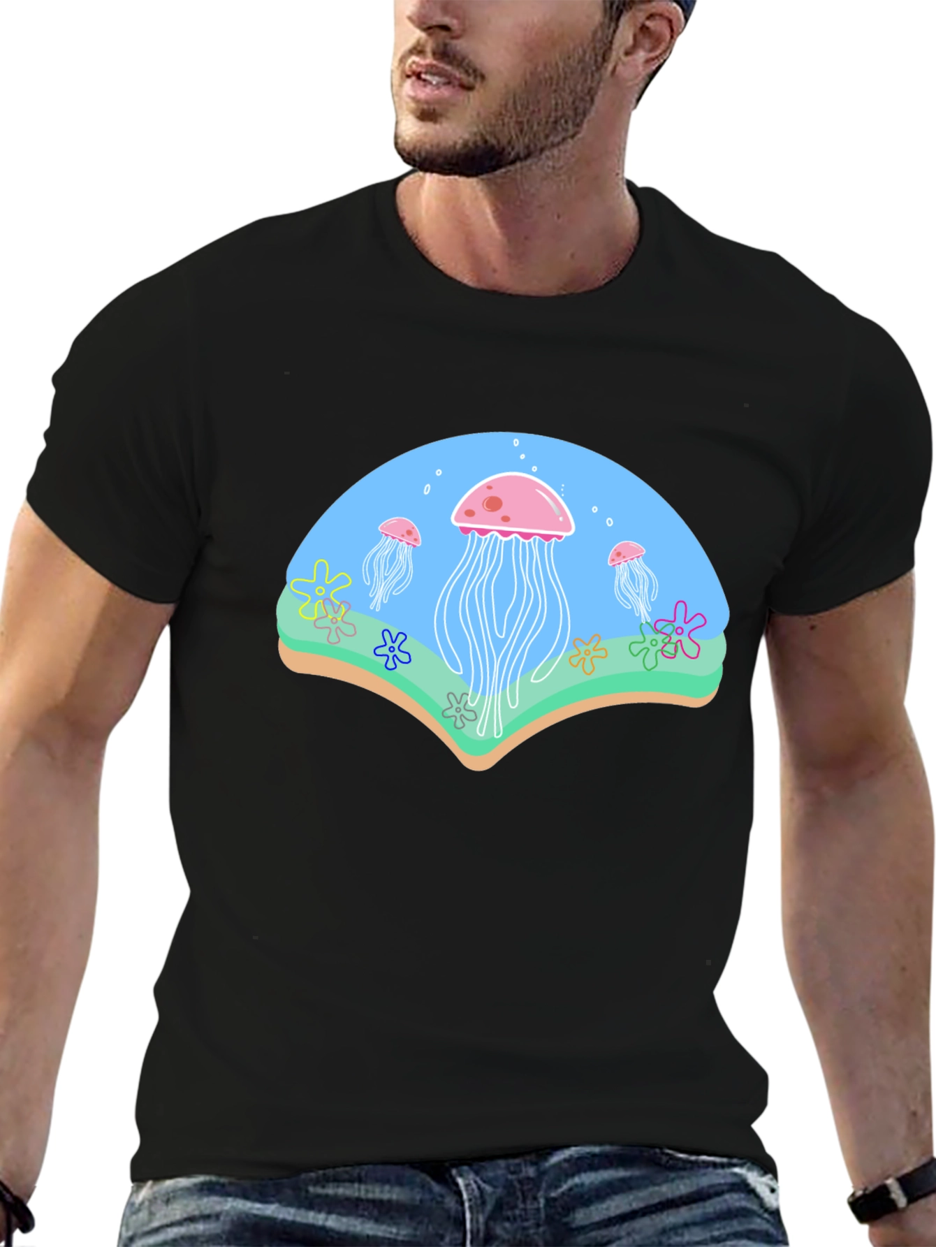 Jellyfish Graphic Black T-Shirt