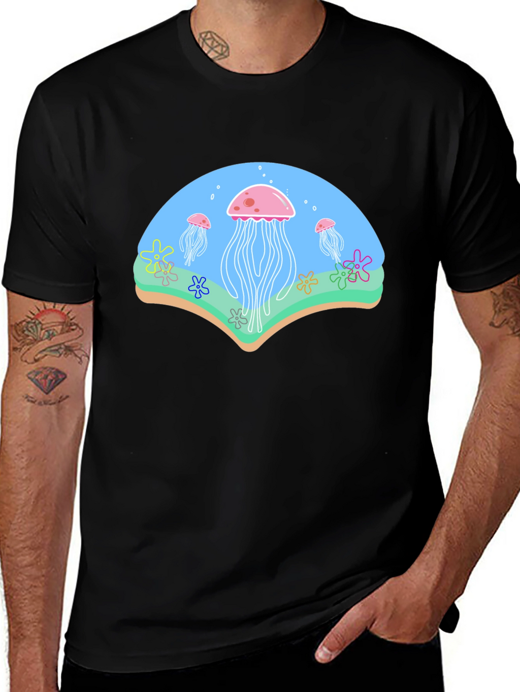 Jellyfish Graphic Black T-Shirt
