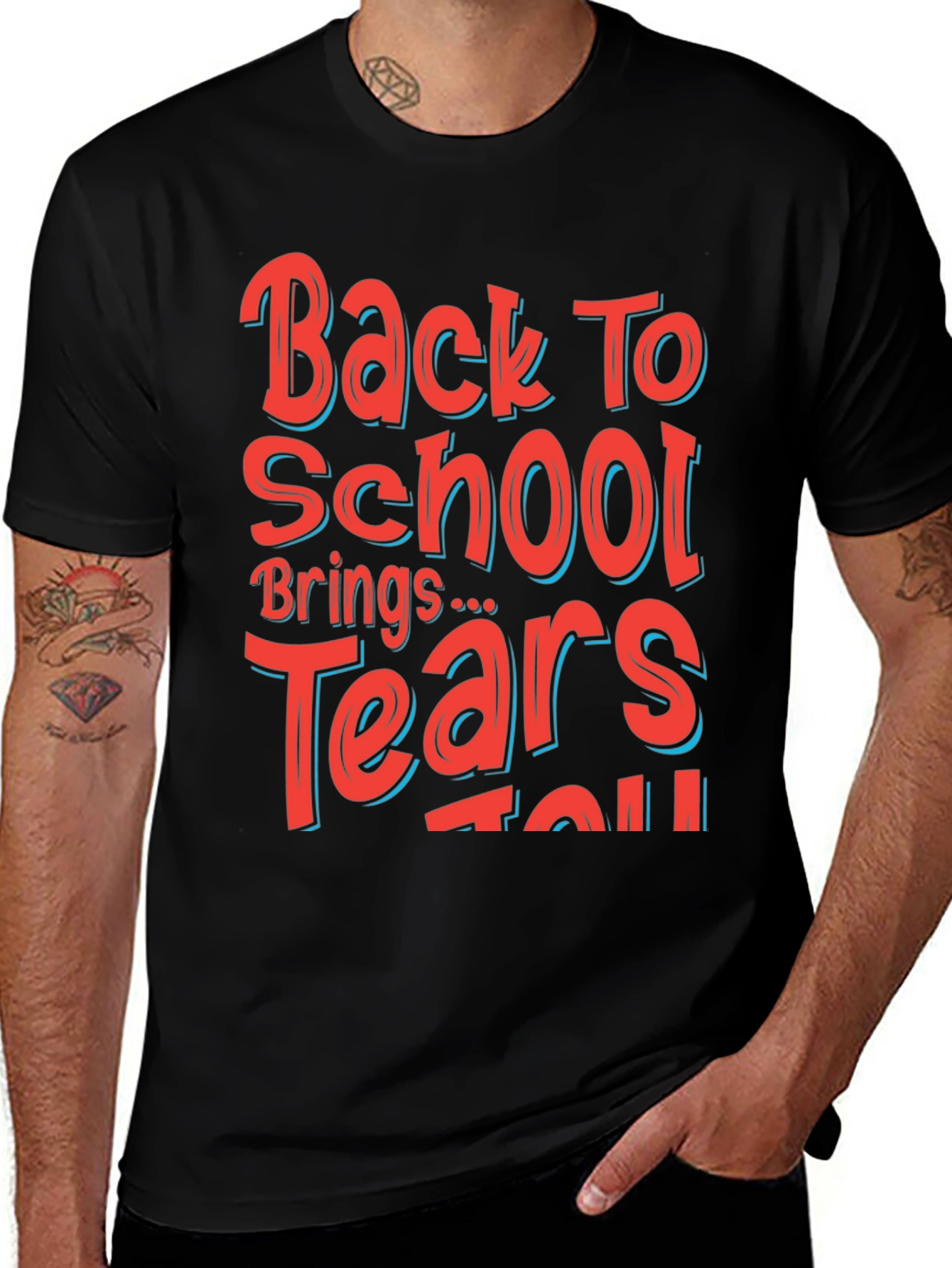 Back to School Graphic Tee - Mens Black T-Shirt