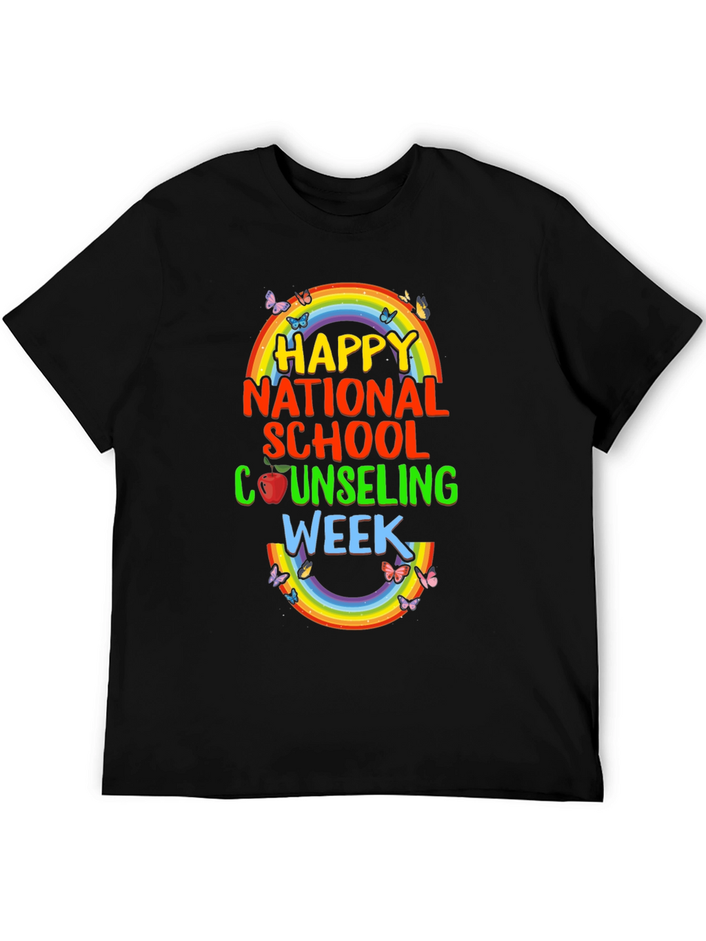 Happy National School Counseling Week Rainbow T-Shirt