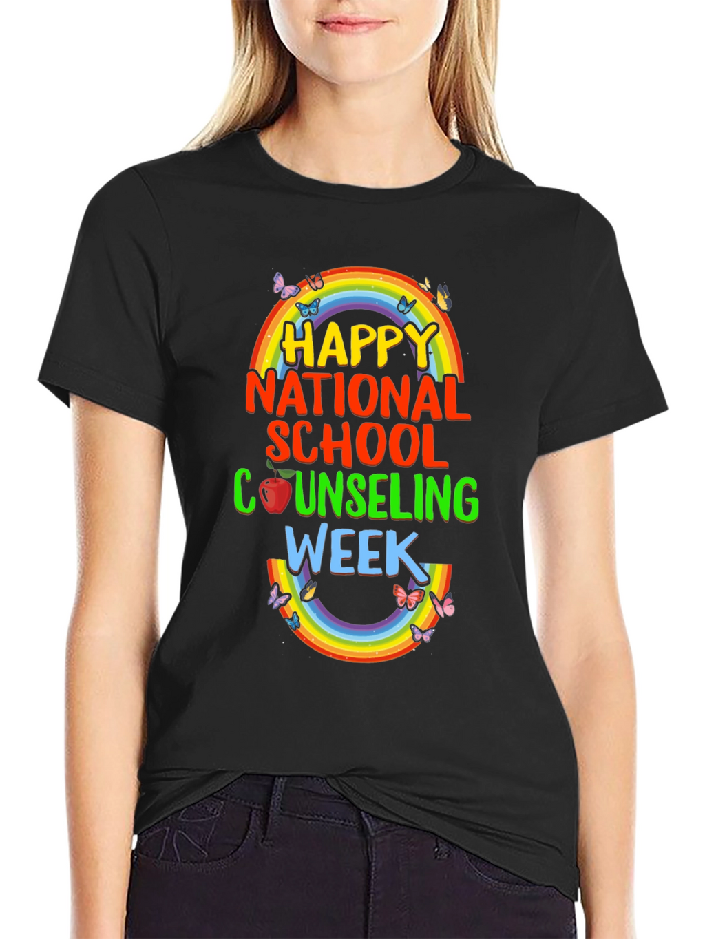 Happy National School Counseling Week Rainbow T-Shirt