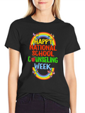 Happy National School Counseling Week Rainbow T-Shirt