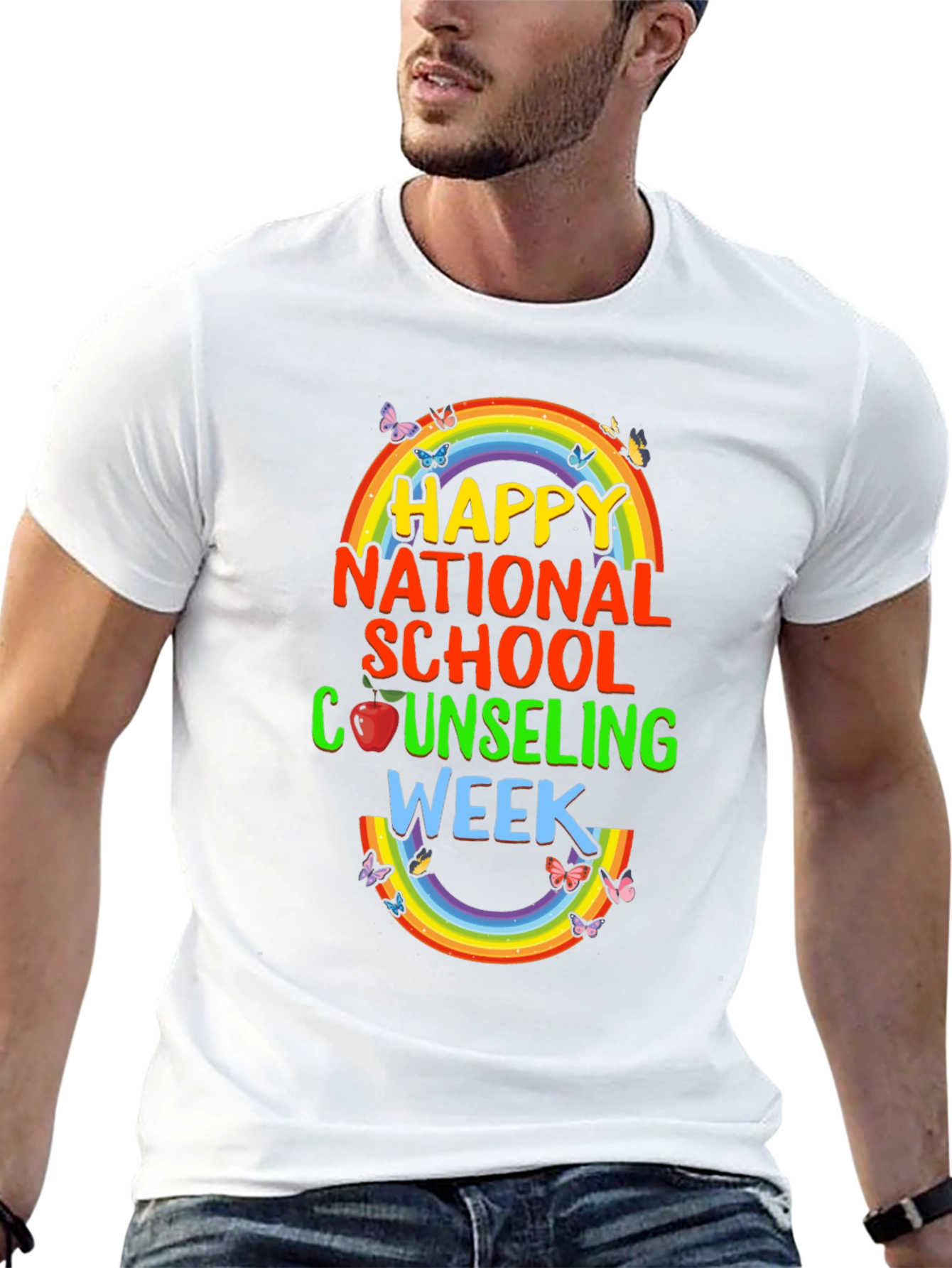 Happy National School Counseling Week Rainbow T-Shirt
