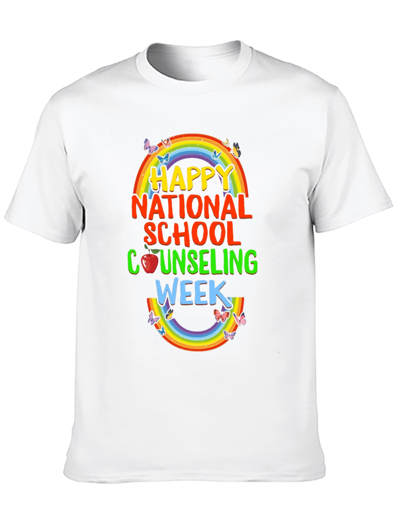 Happy National School Counseling Week Rainbow T-Shirt