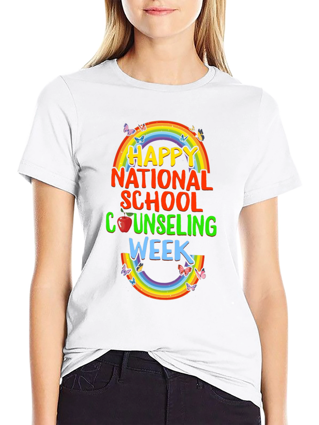 Happy National School Counseling Week Rainbow T-Shirt