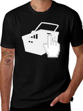 Black T-Shirt with Shopping Cart Graphic