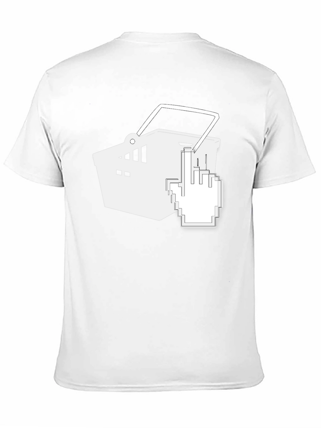 Black T-Shirt with Shopping Cart Graphic