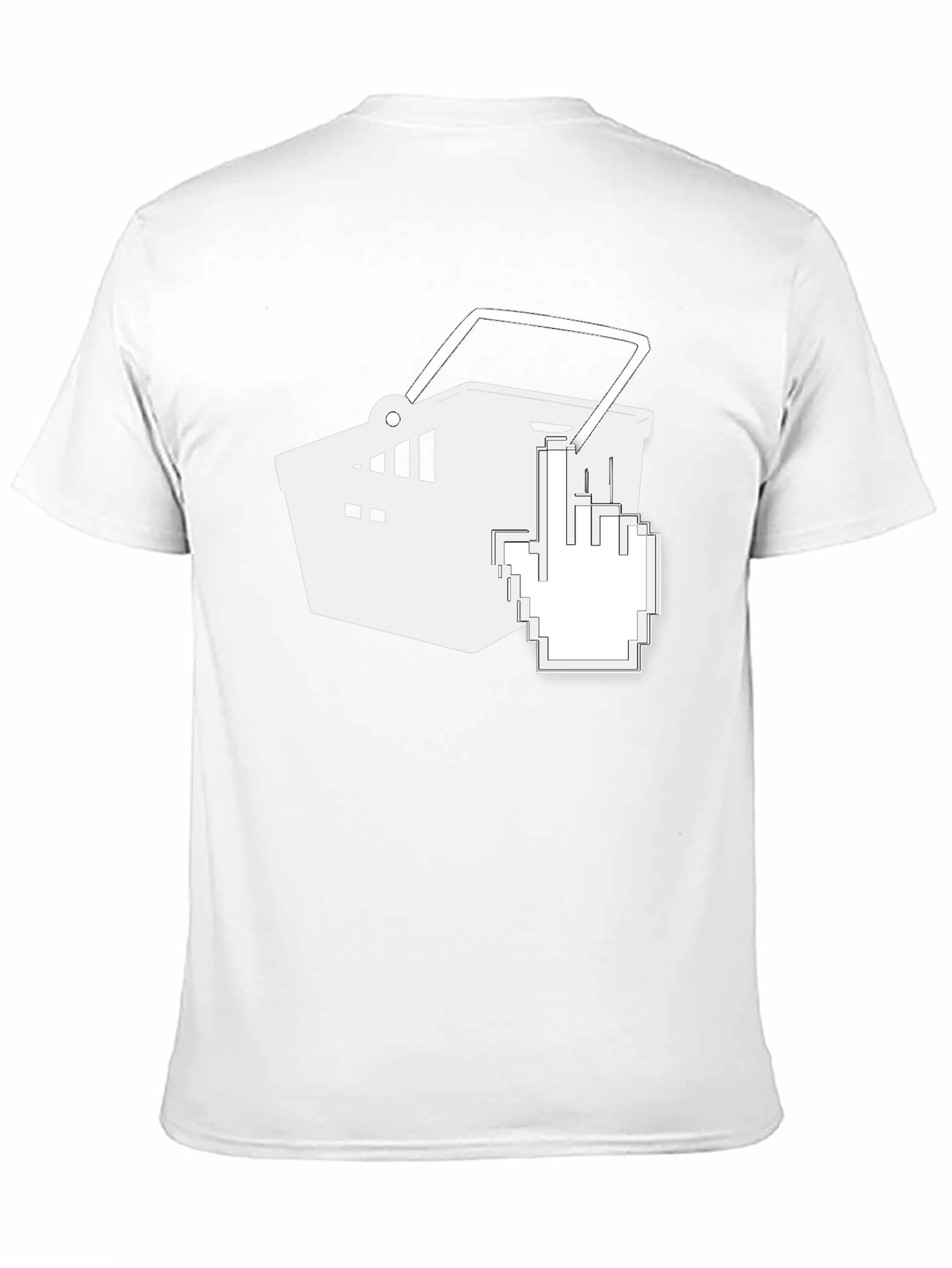 Black T-Shirt with Shopping Cart Graphic