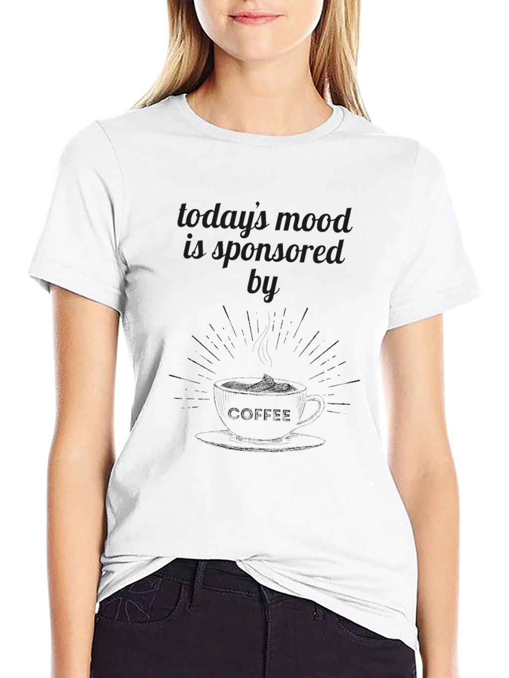 Todays Mood T-Shirt - Black Crew Neck Tee