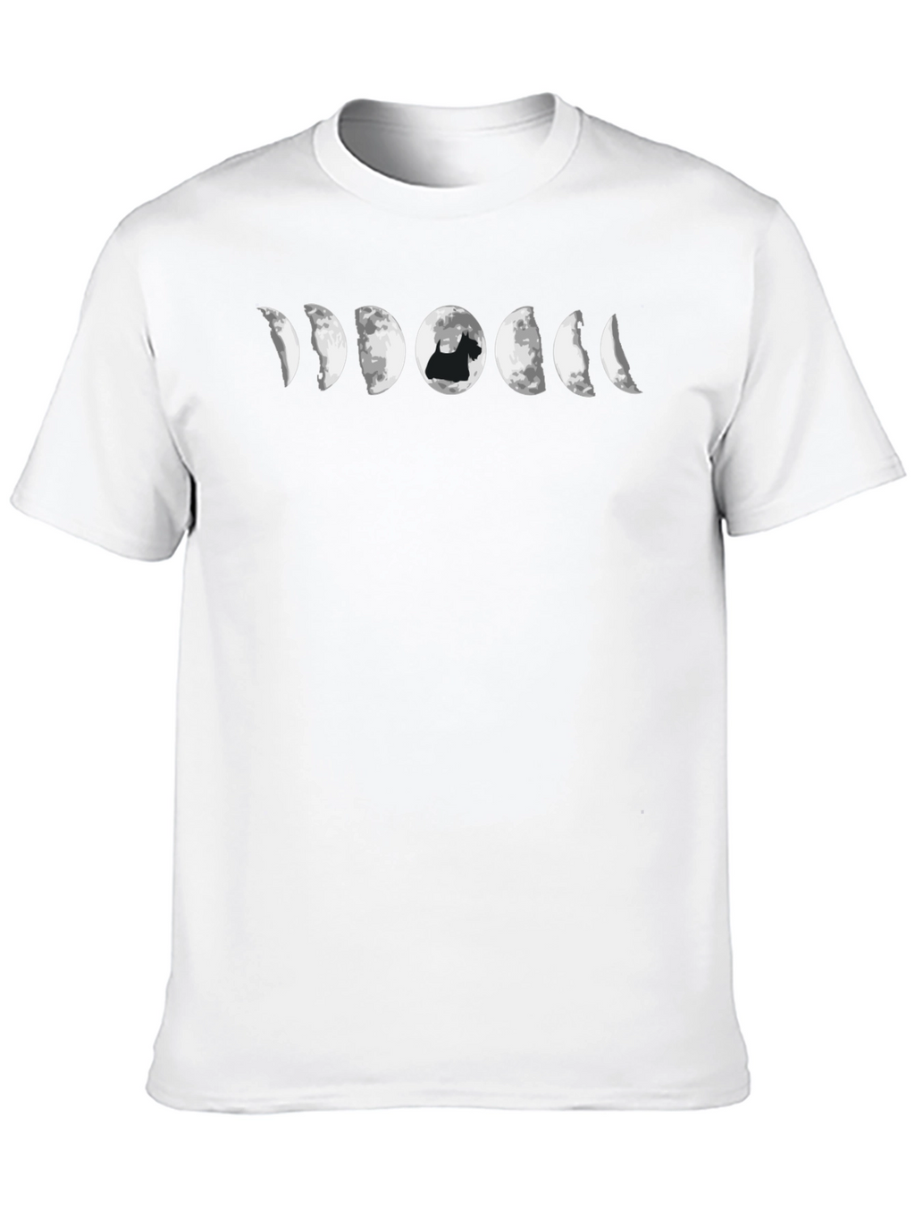 Lunar Scottie Dog Phases T-Shirt - Black