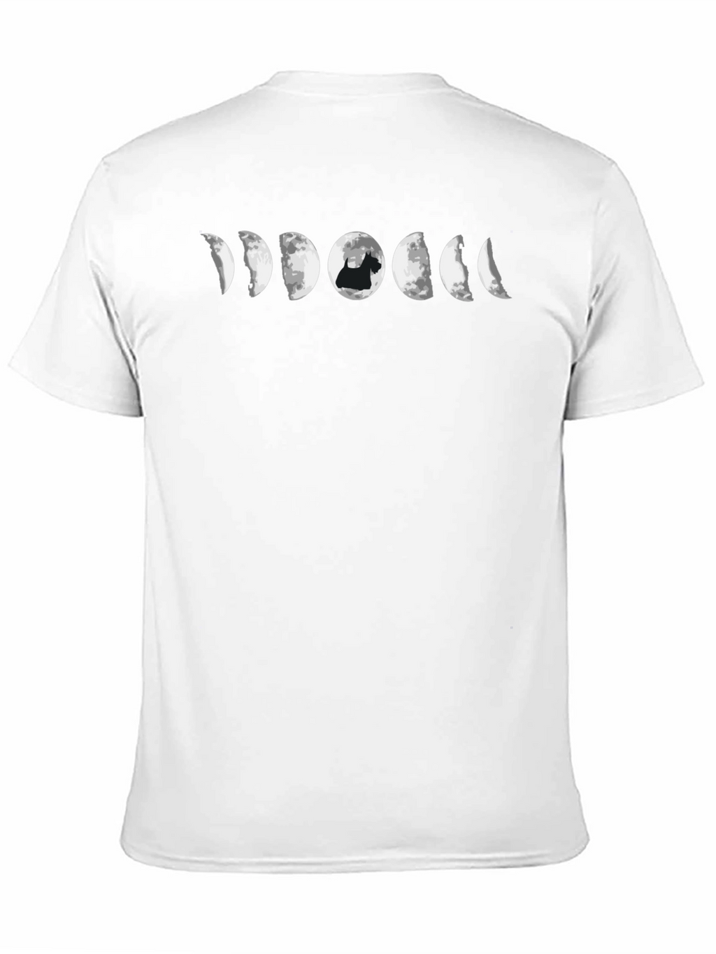 Lunar Scottie Dog Phases T-Shirt - Black