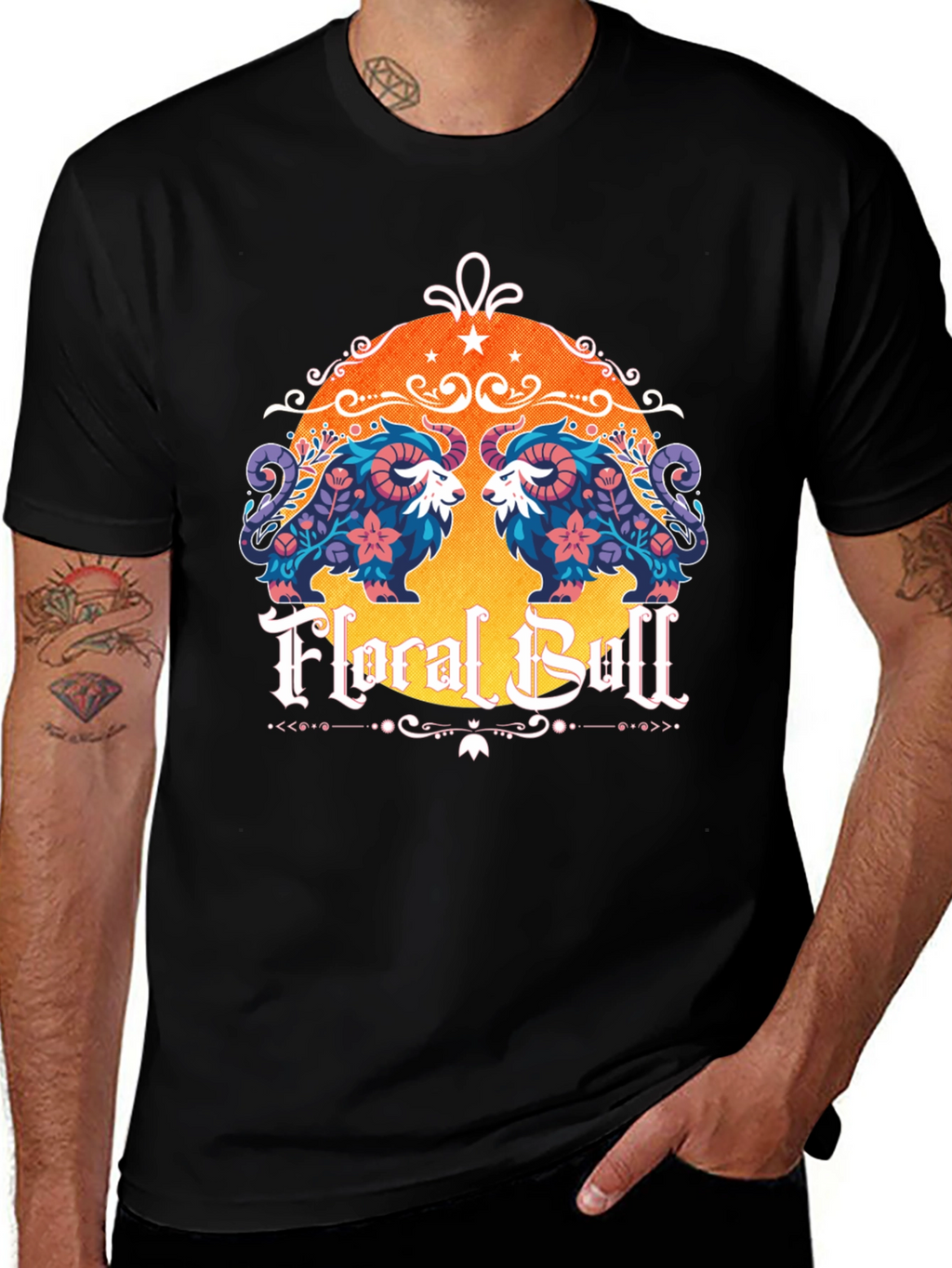 Floral Bull Graphic Tee