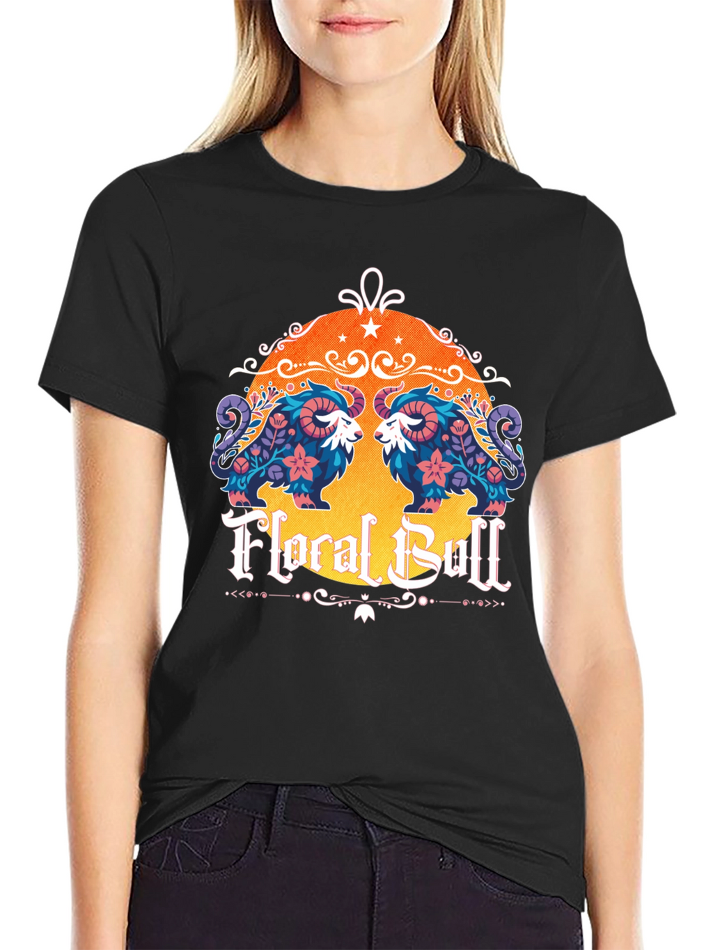 Floral Bull Graphic Tee