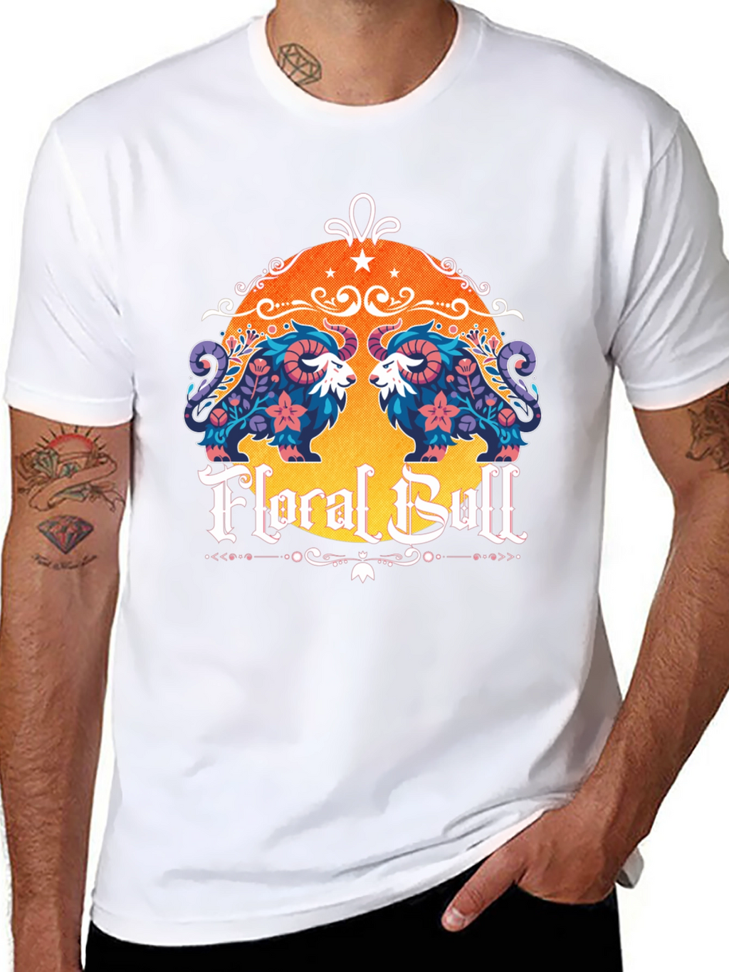 Floral Bull Graphic Tee