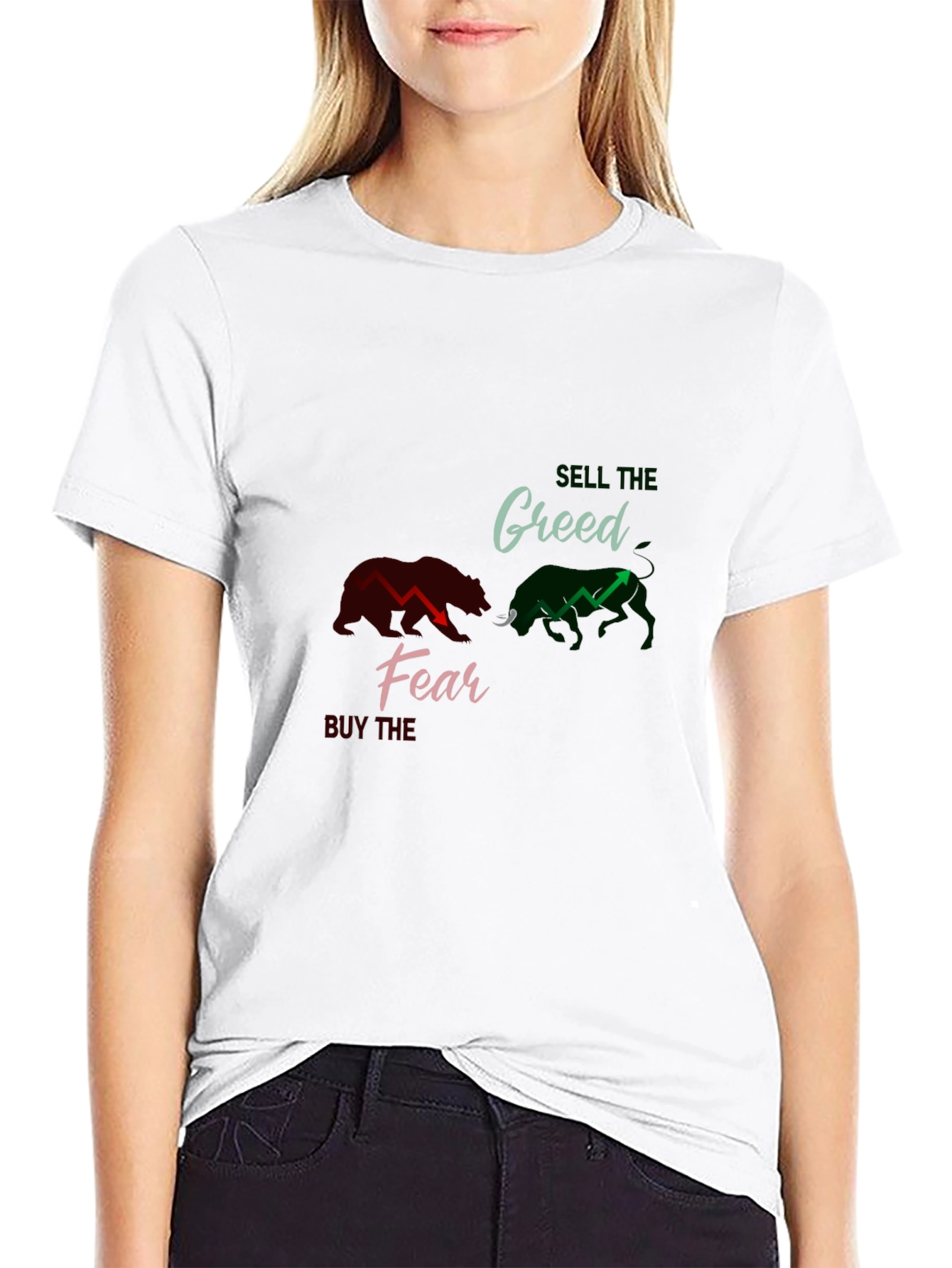 Sell The Greed Buy The Fear Black T-Shirt
