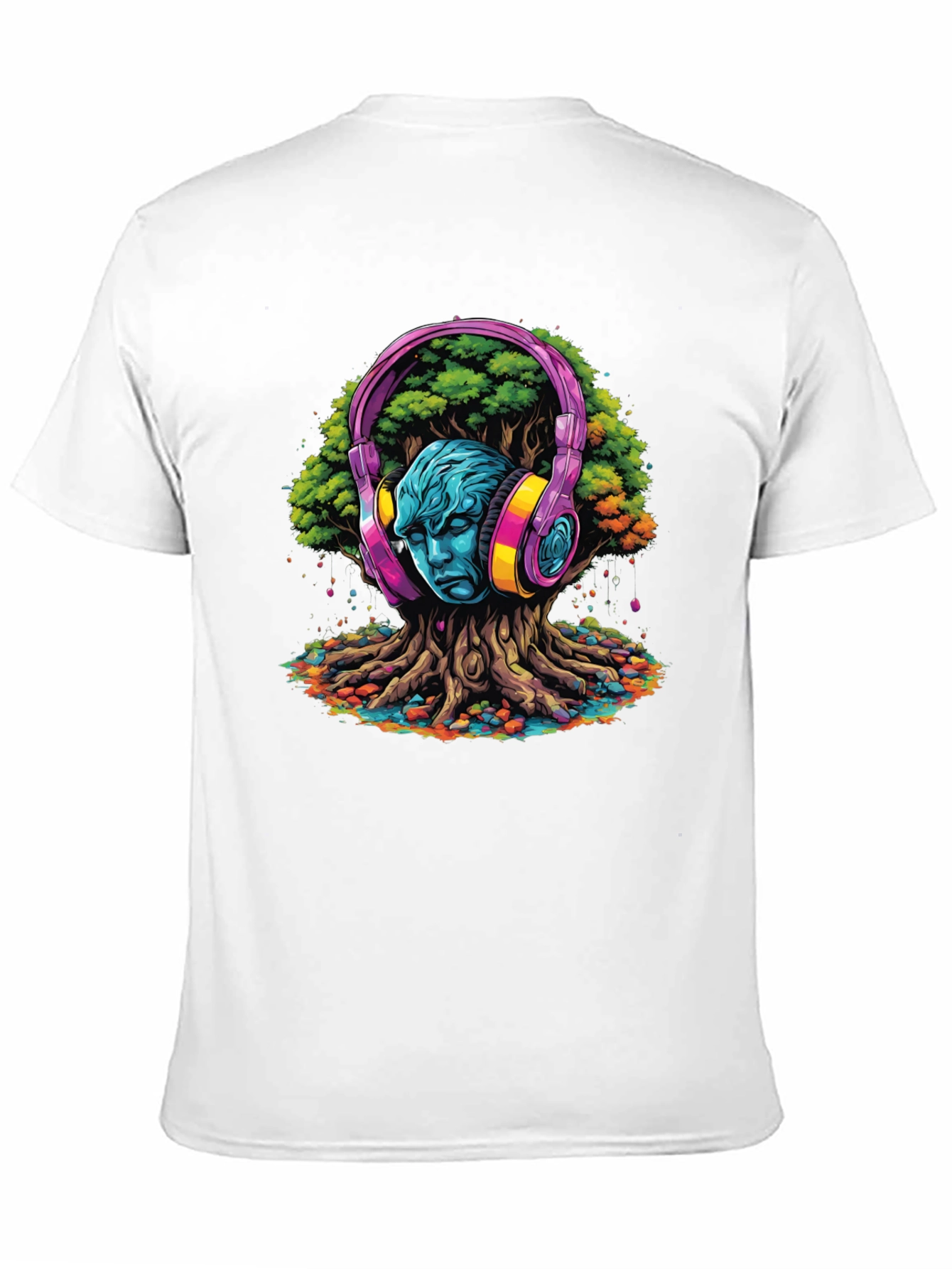 Headphones Tree Graphic T-Shirt