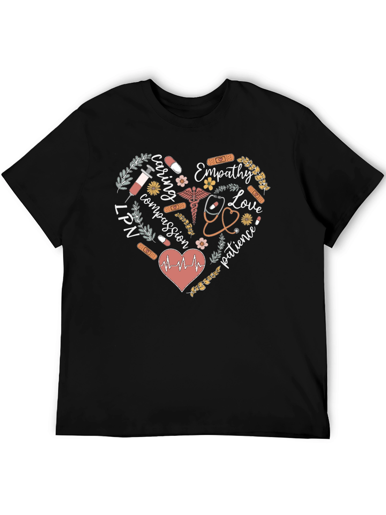 LPN Nurse Heart Graphic Tee