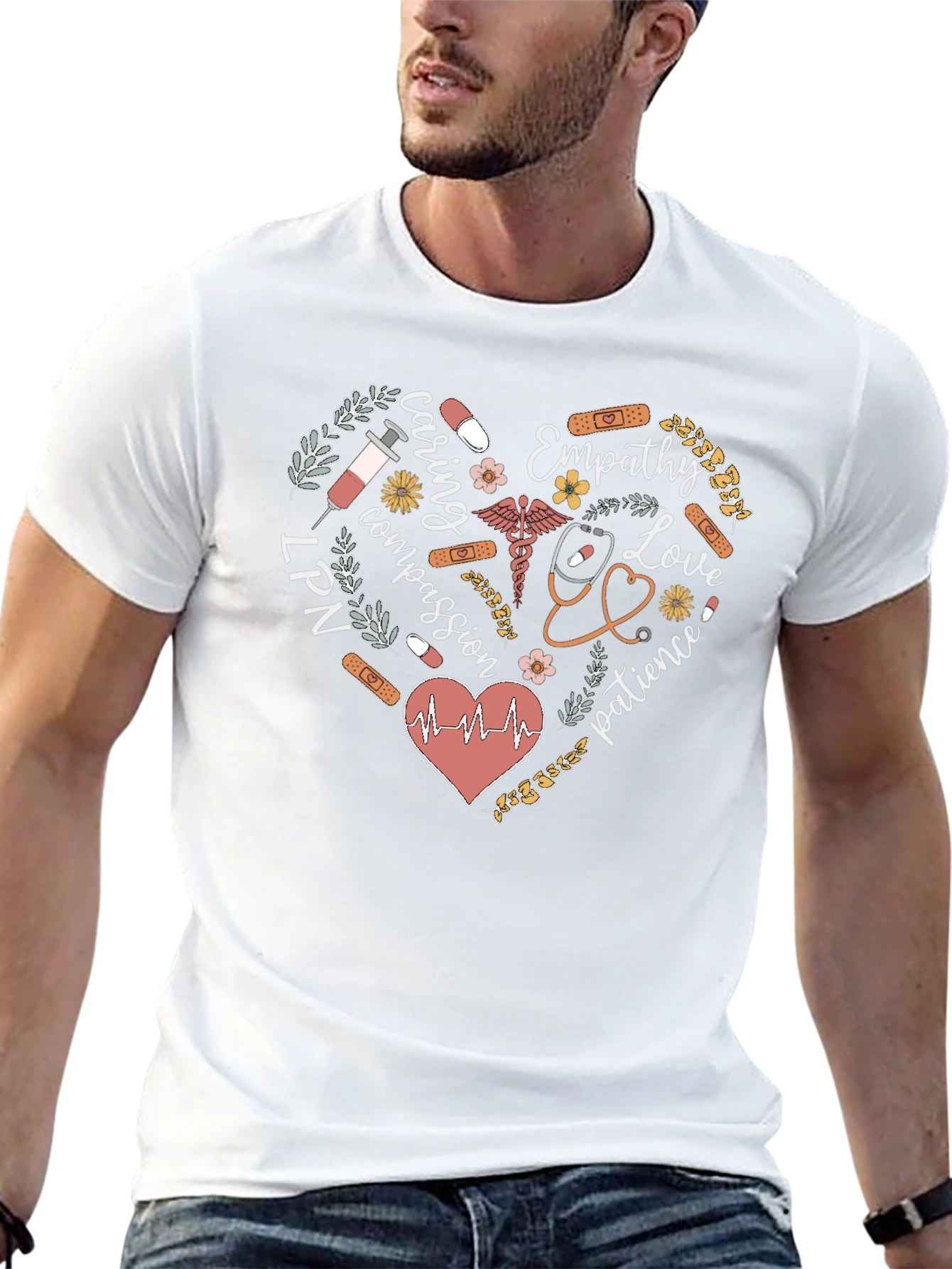 LPN Nurse Heart Graphic Tee