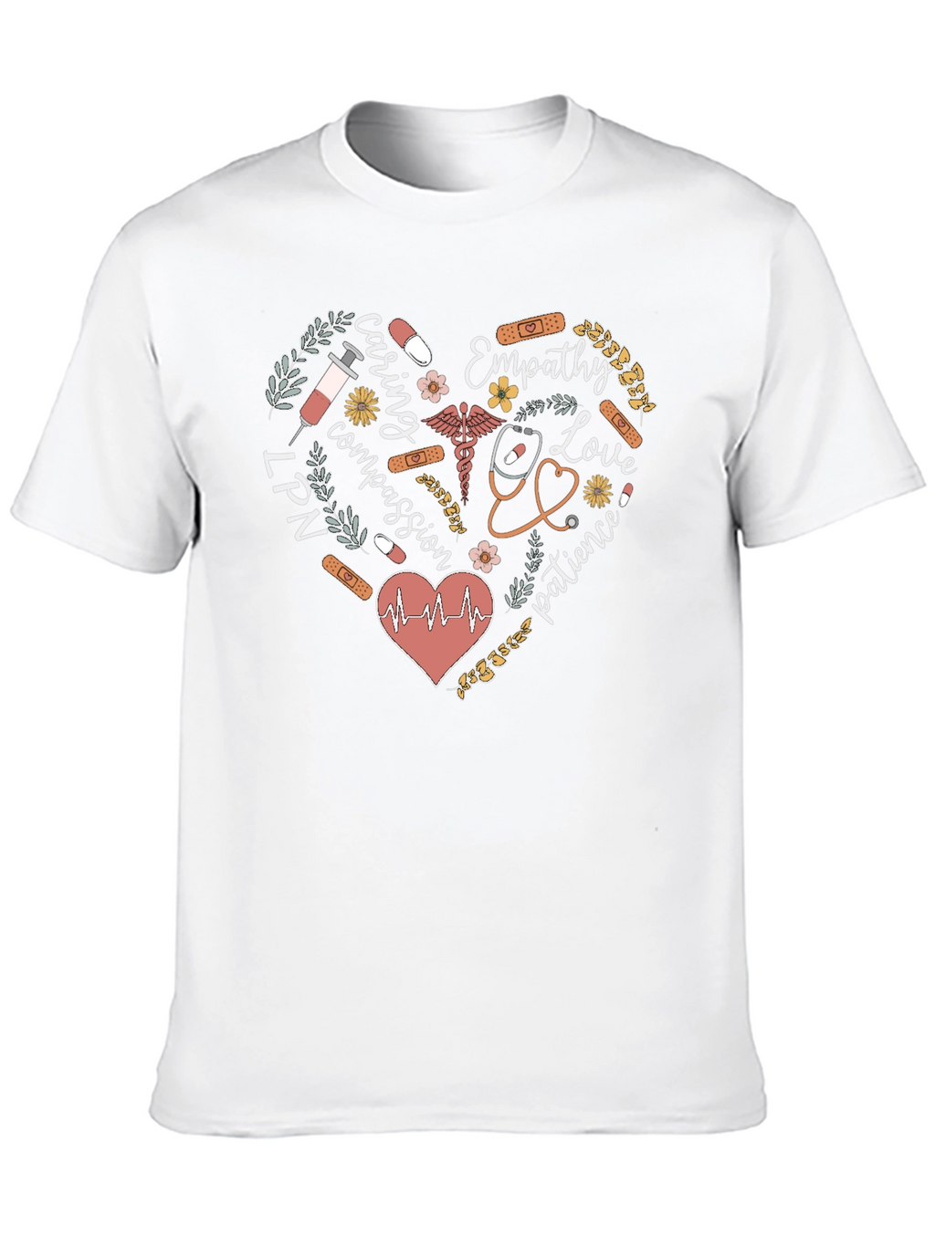 LPN Nurse Heart Graphic Tee