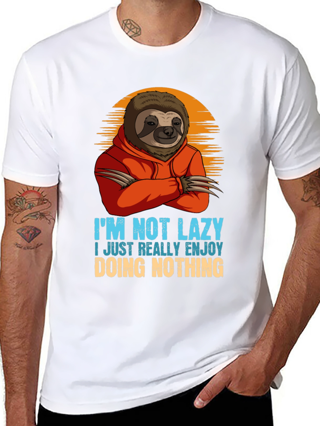 Lazy Sloth Tee - I Enjoy Doing Nothing Graphic T-Shirt
