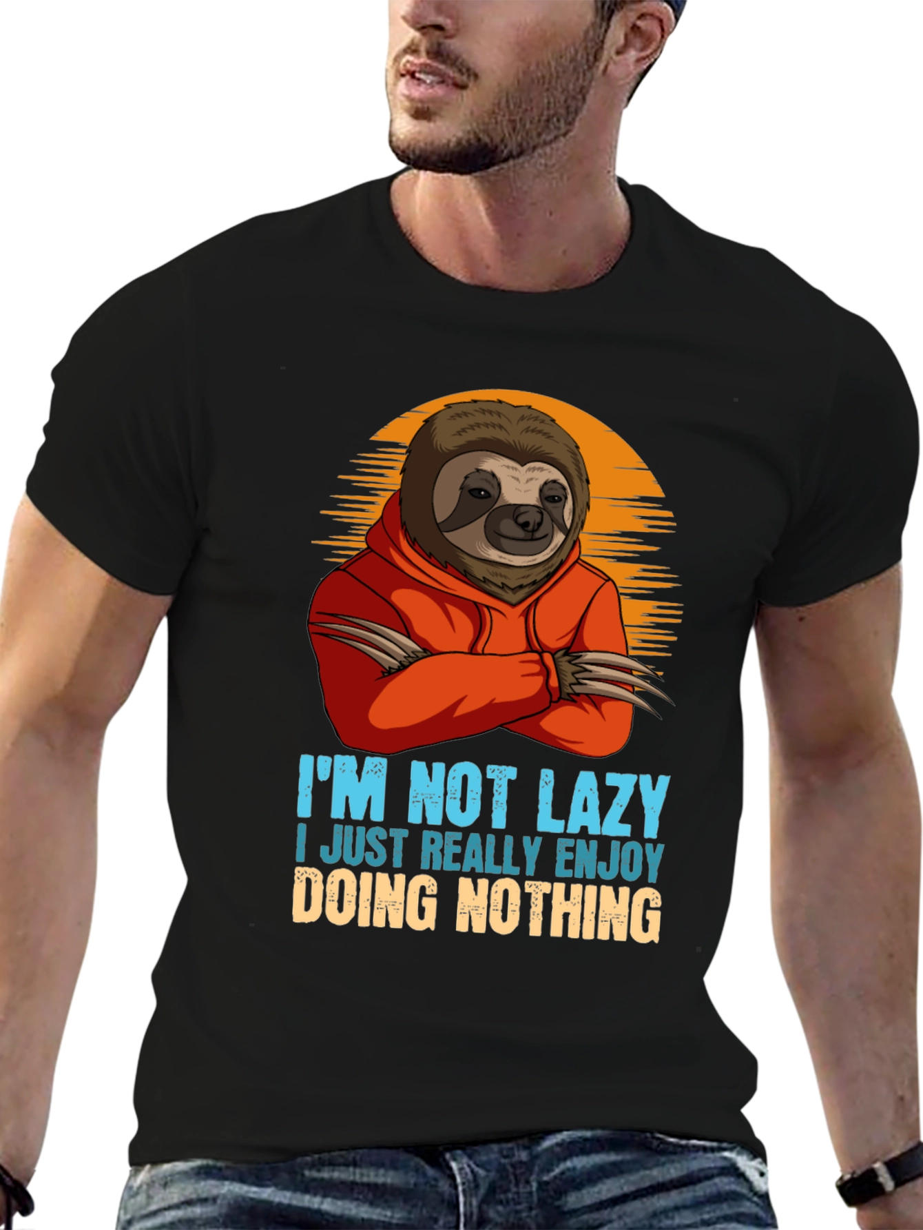 Lazy Sloth Tee - I Enjoy Doing Nothing Graphic T-Shirt