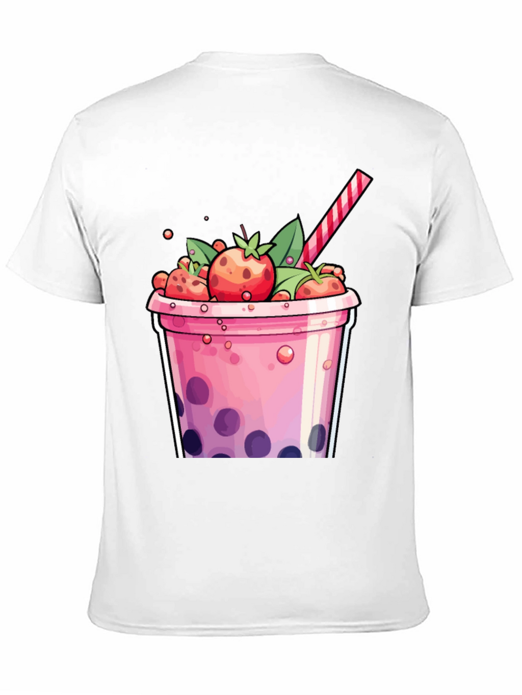 Strawberry Boba T-Shirt - Cute Cartoon Graphic Tee