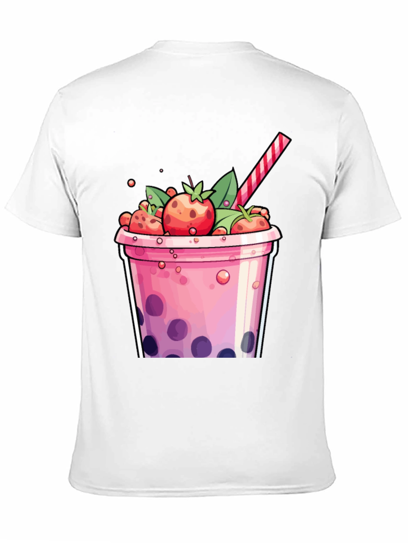 Strawberry Boba T-Shirt - Cute Cartoon Graphic Tee